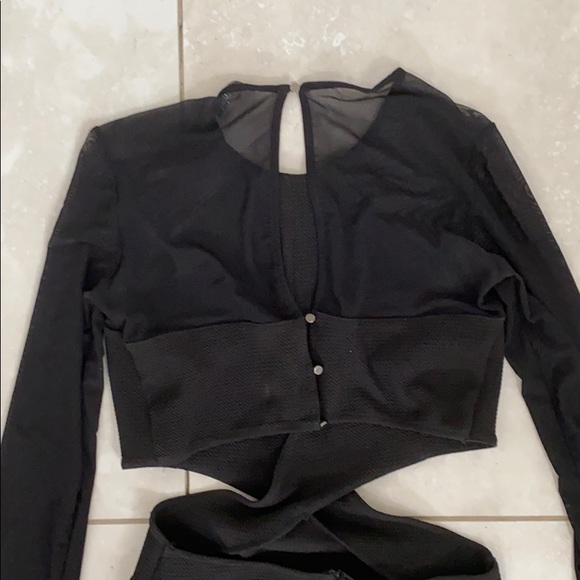 TFNC London Black Cut-Out Dress with Mesh Details - Picture 6 of 8